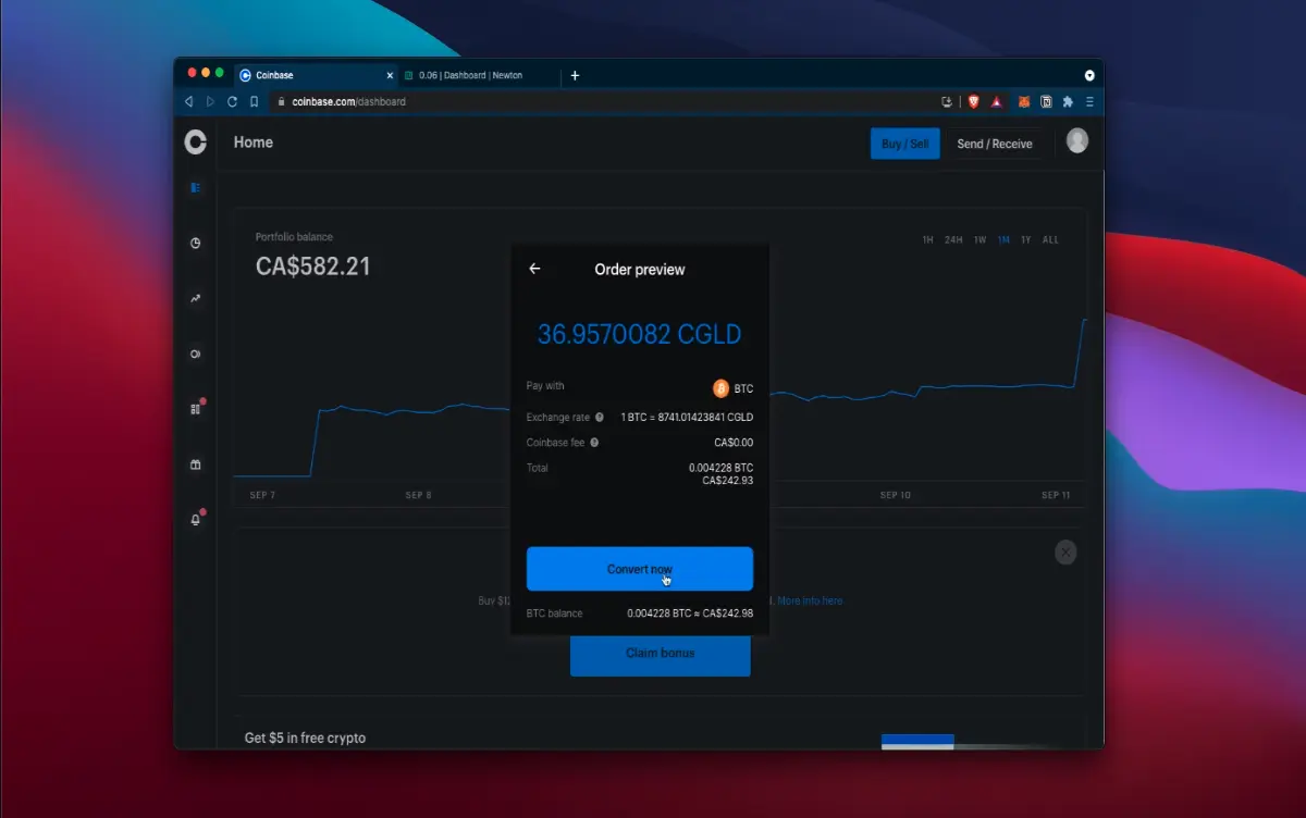 Coinbase Convert Bitcoin to Celo