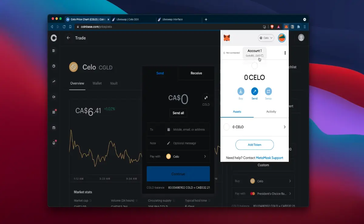 Send celo from Coinbase to Wallet
