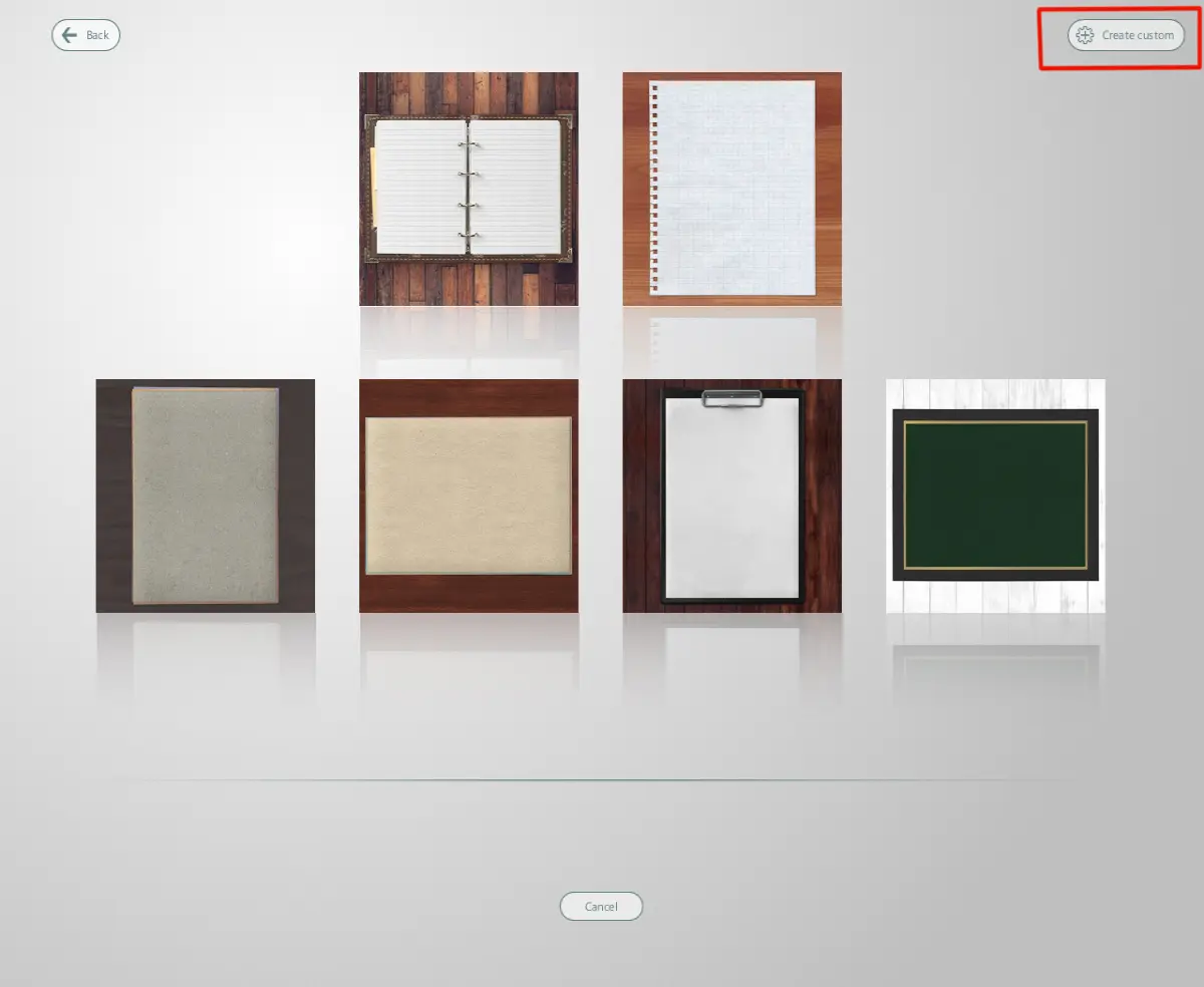 Choose a canvas