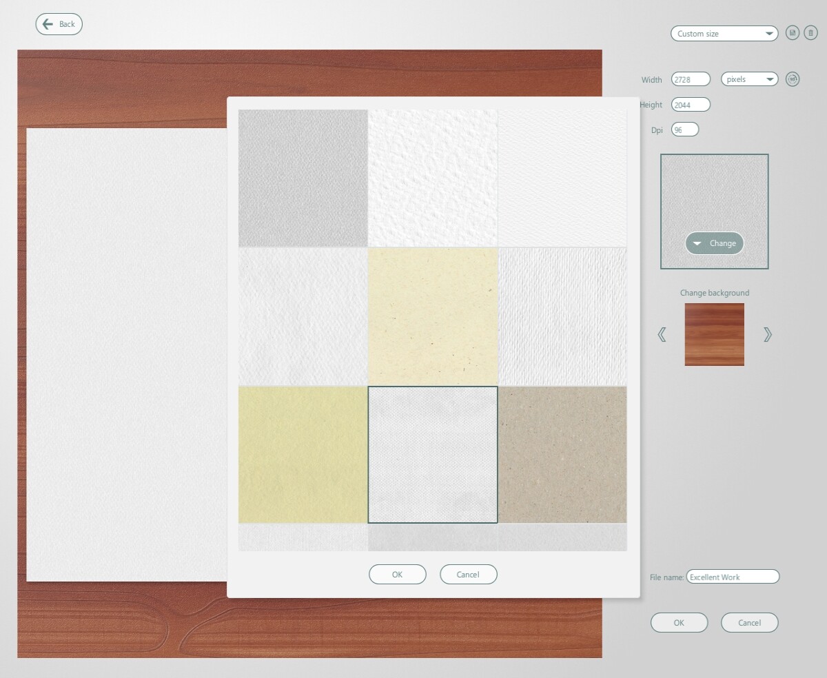 Choose a canvas color