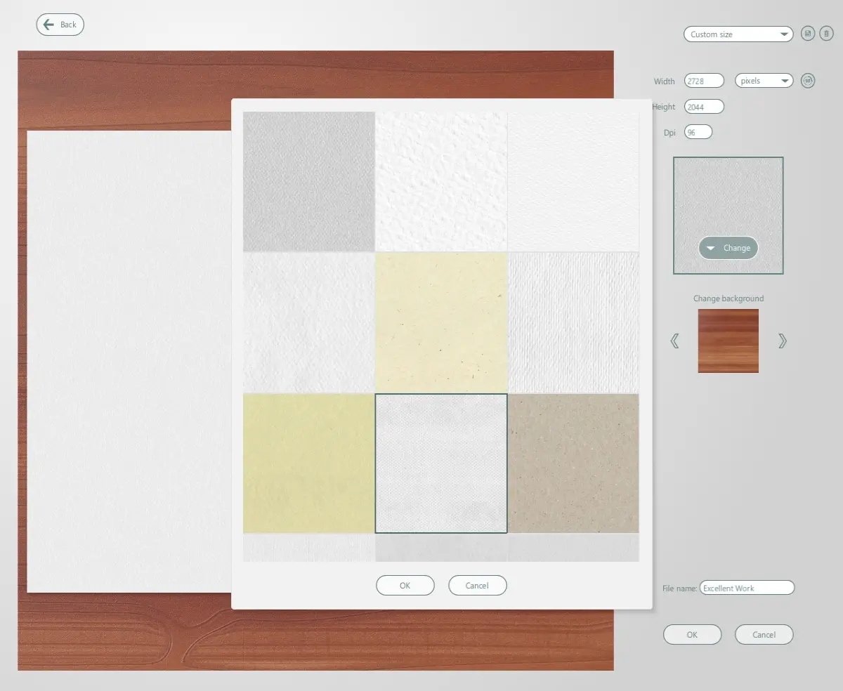 Choose a canvas color