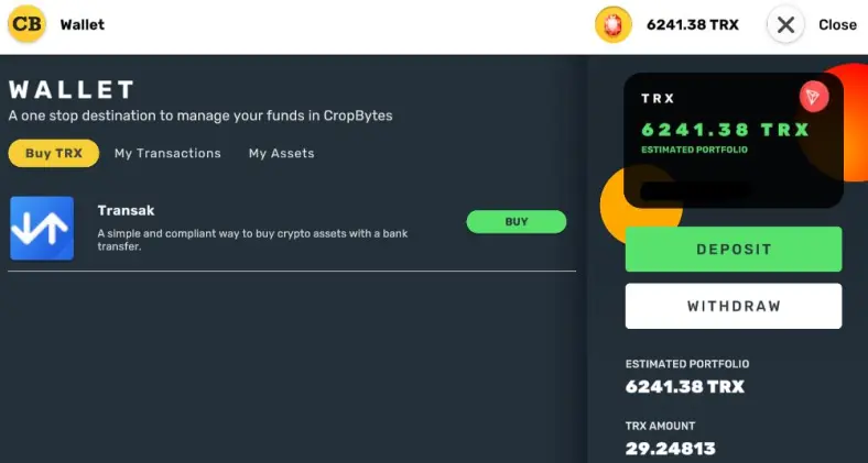Cropbytes Wallet