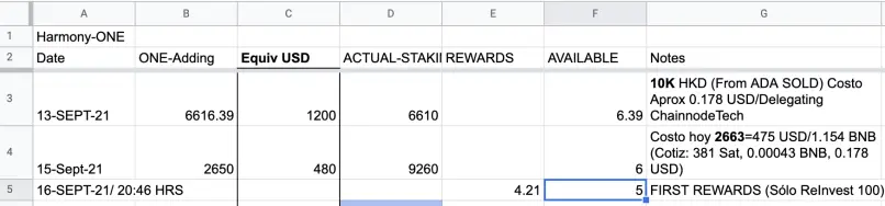 Excel personal H-OONE