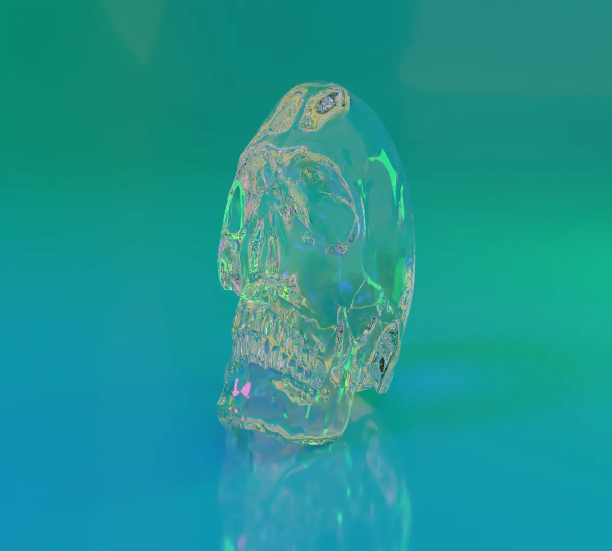 Psychedelic Glass Skull - by Alex Jesús Cabello Leiva - AlexCocoPro
