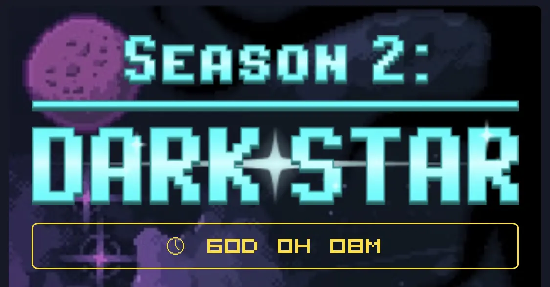 Season 2: Dark Star on a space-themed background