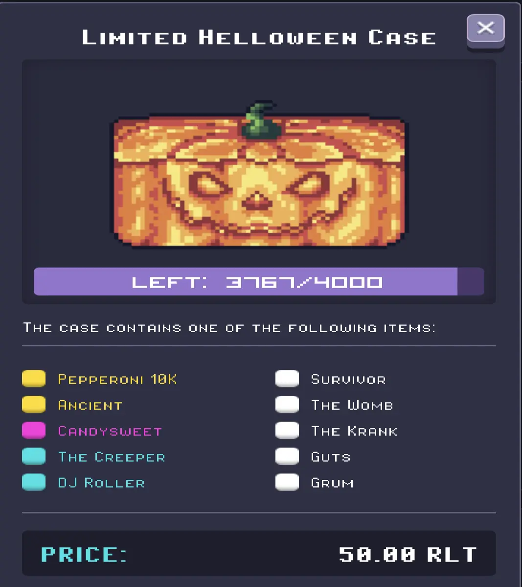 Halloween loot box possible contents list