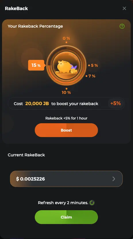 Rakeback bonus
