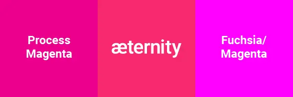 Aeternity pink process magenta fuchsia comparison