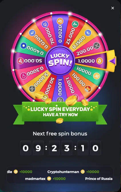 BC.game lucky wheel