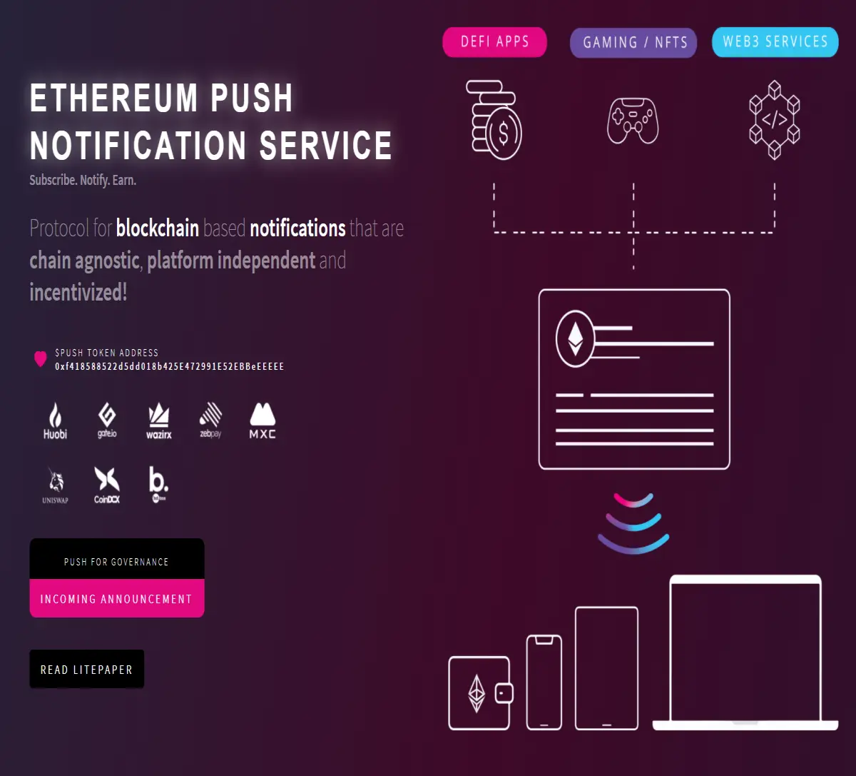 Ethereum Push Notification Service (PUSH)