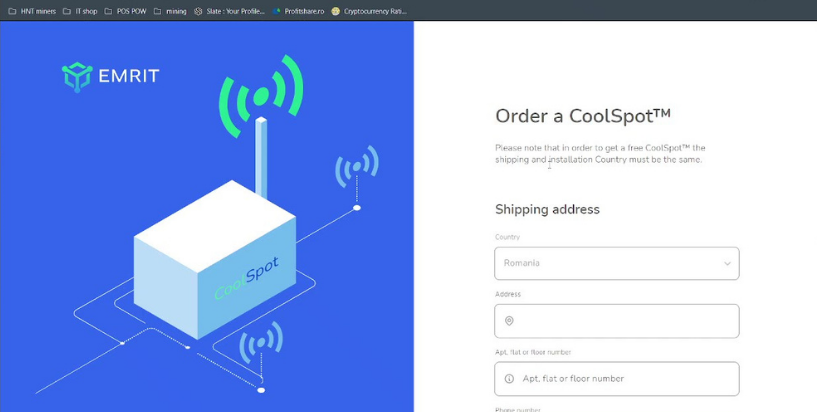 Order a free Helium miner from Emrit