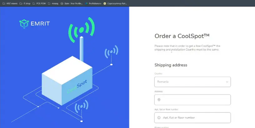Order a free Helium miner from Emrit