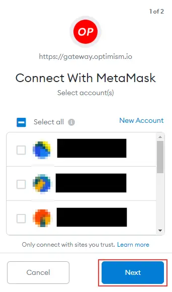 metamask connecting optimism bridge