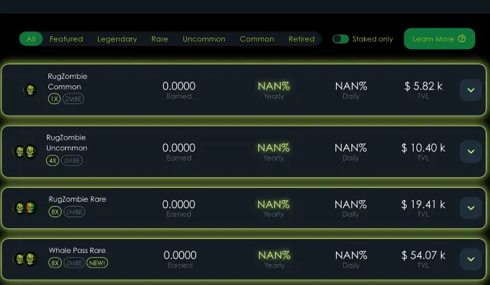 common, uncommon, and rare RugZombie graves are open to all users and are upgradeable.