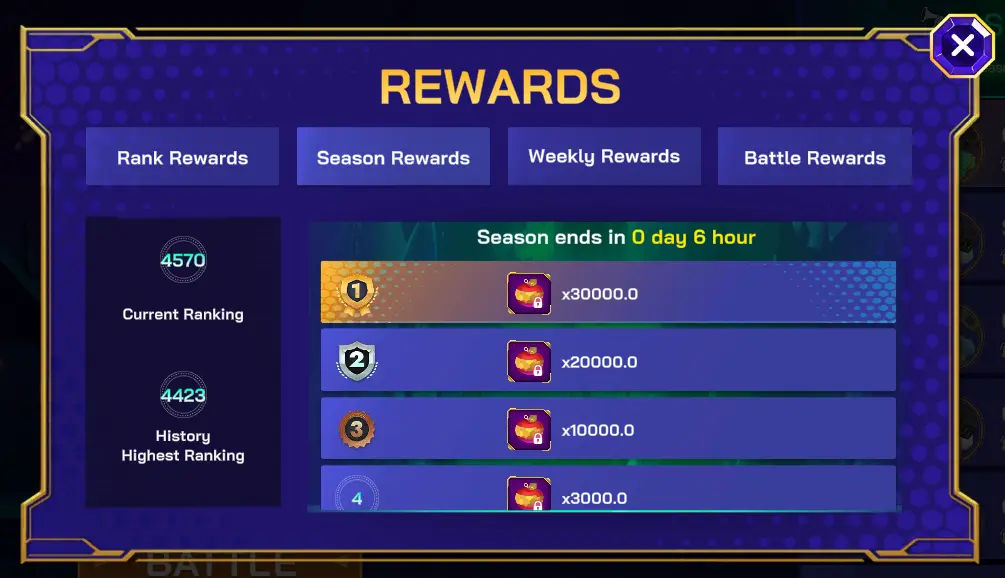 Reward for GameFi NFT