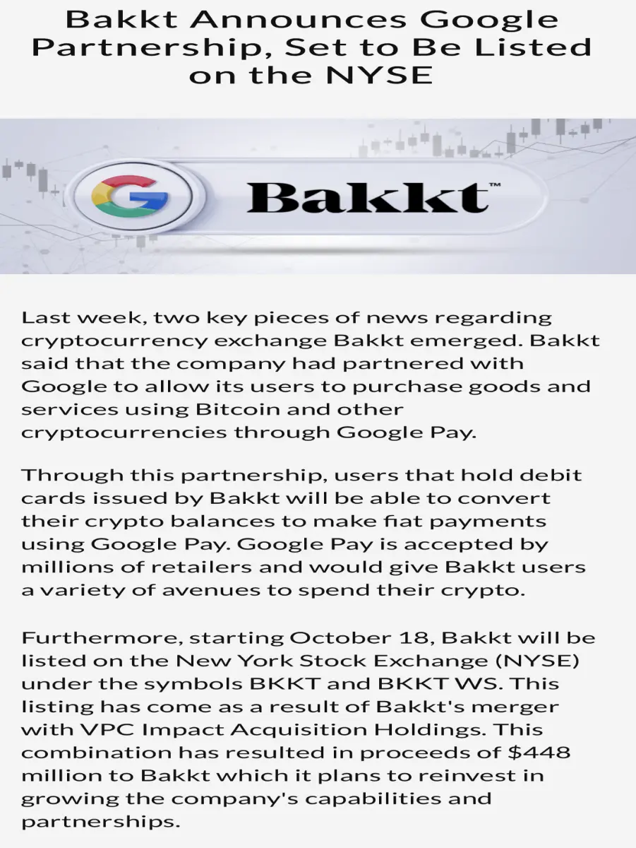 Freebitco.in news blurb about “Bakkt” and Google Pay partnership to convert crypto to fiat