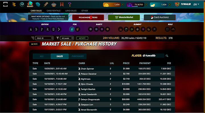 My Recent Sales