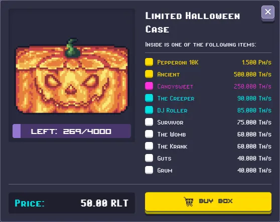 Halloween Special Lootbox in Rollercoin