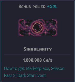 Singularity - Bonus Power +5% 1.000.000 GH/s