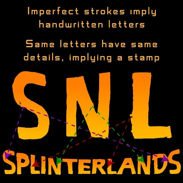 Splinterlands wordmark custom letters