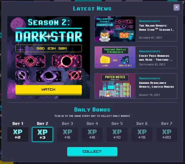 Rollercoin S2 - Dark Star - Season Pass XP