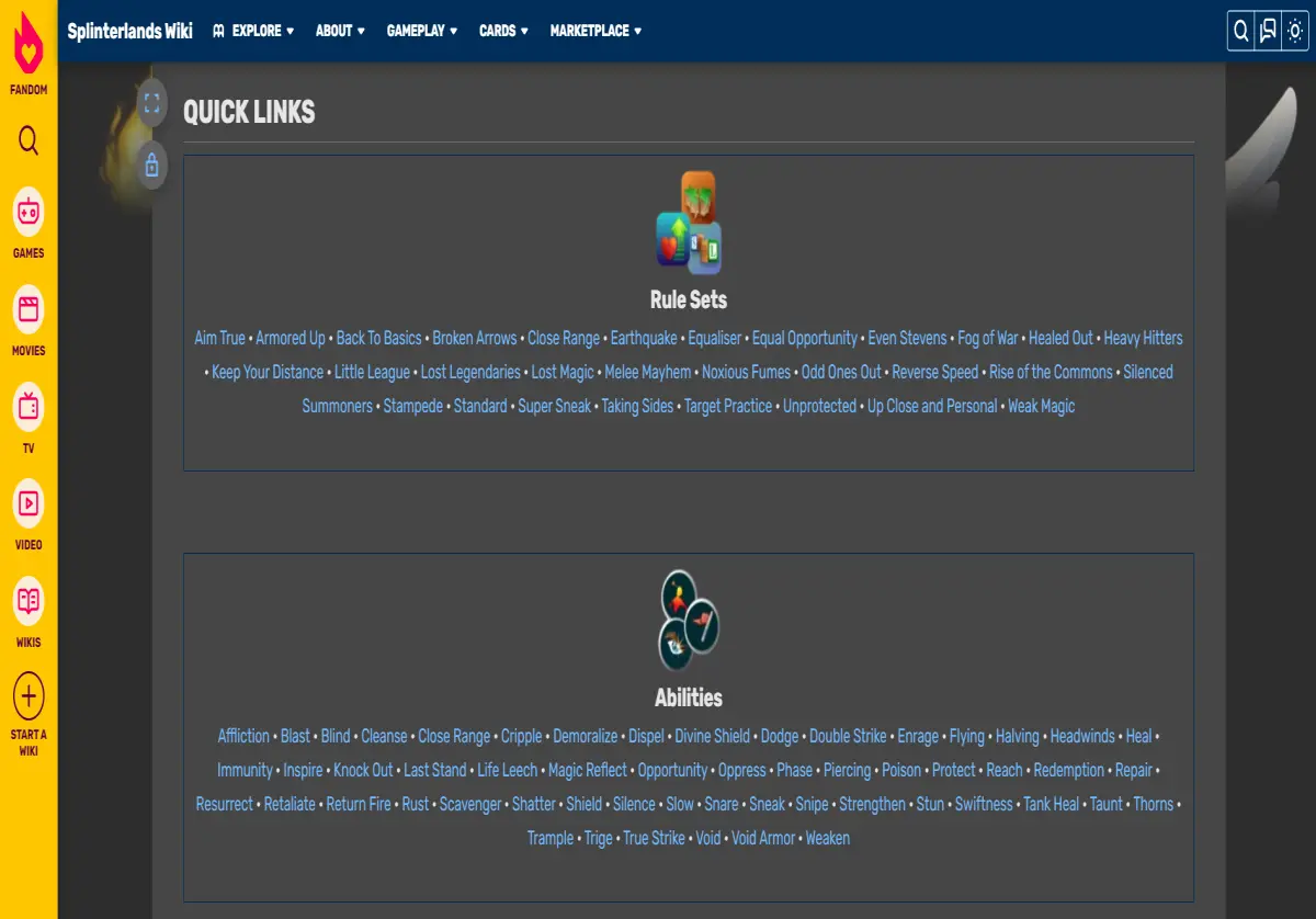 10 Website for Splinterland Player
