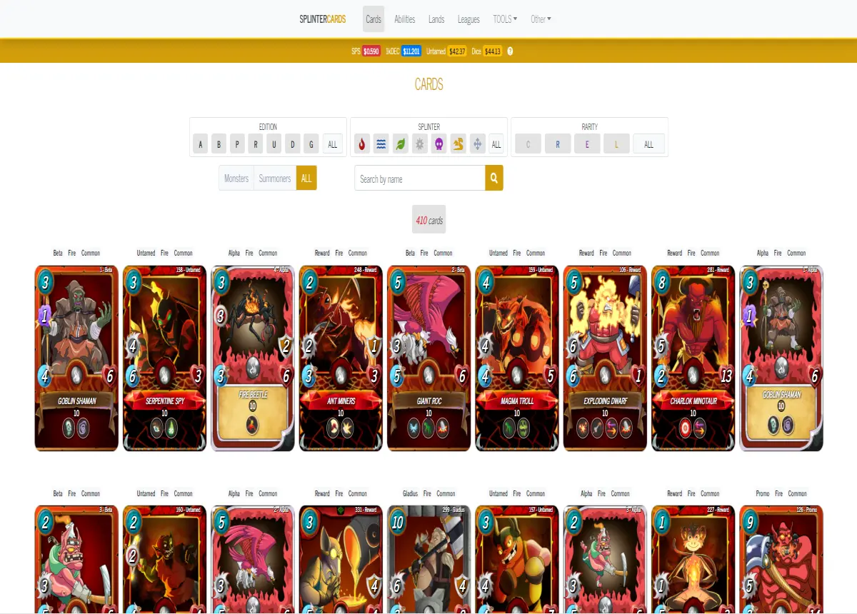 10 Website for Splinterland Player