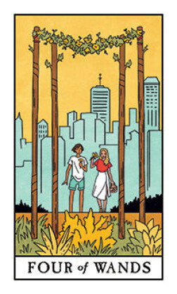4 Of Wands Upright