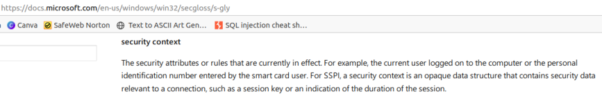 Definition Security Context