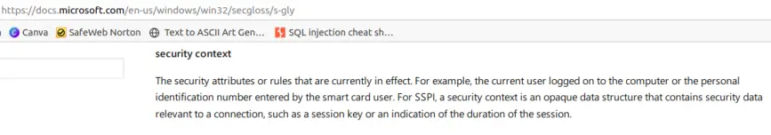 Definition Security Context