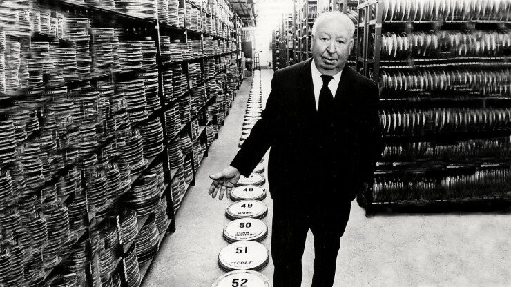 Alfred Hitchcock presenting from the Archive next to the Library and Filmography repertoire