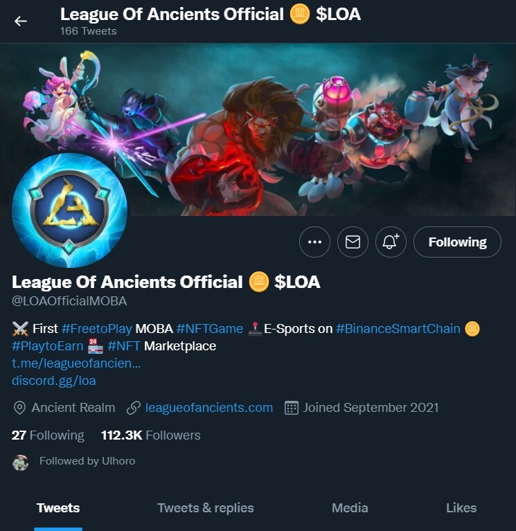 League of Ancients Twitter