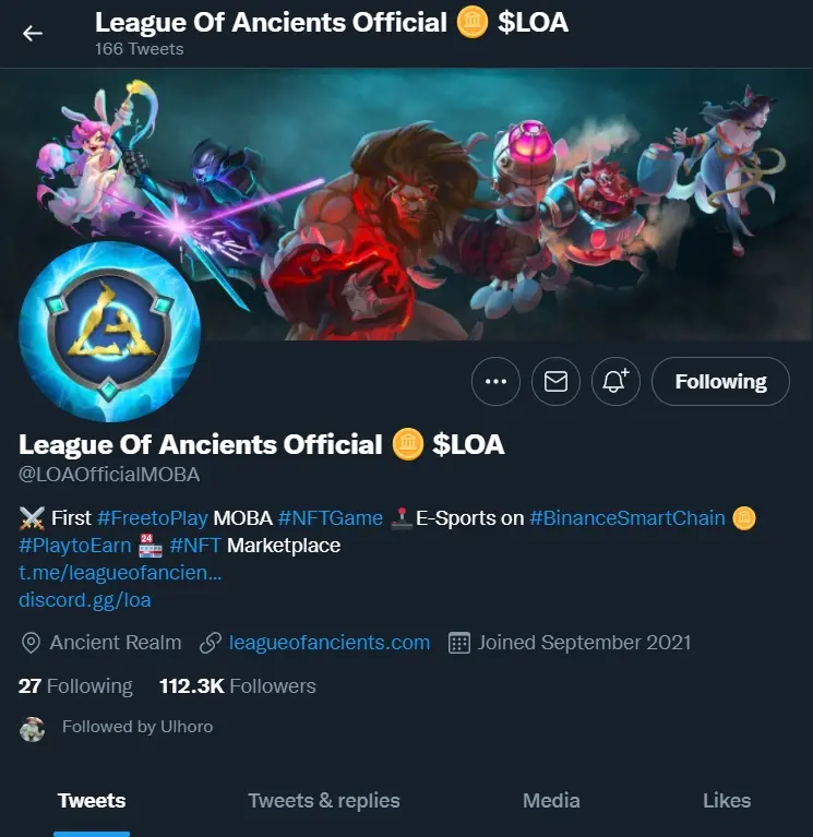 League of Ancients Twitter