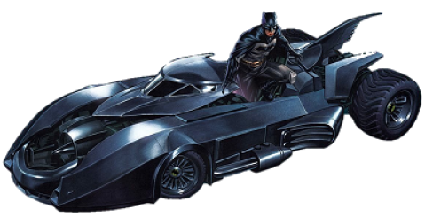 Batmobile and Batman (climbing out of the car) - Concept art for DC Comics