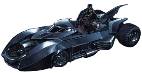 Batmobile and Batman (climbing out of the car) - Concept art for DC Comics