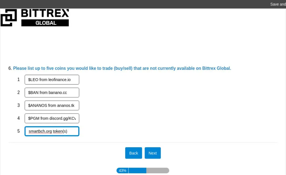 Bittrex survey coins