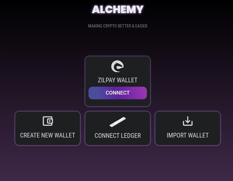 Carbon Swap Carbswap DEX Alchemy Zil Wallet