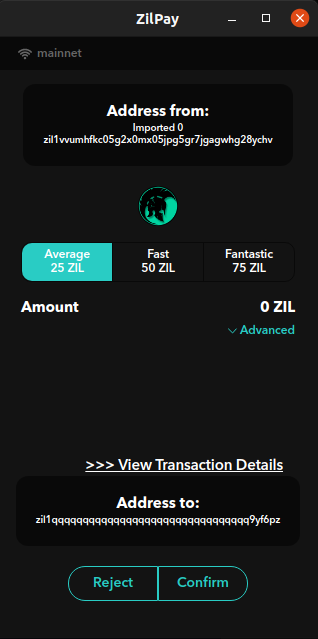 SpardaWallet Create Contract Zilliqa FEE