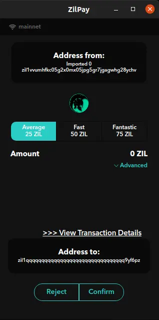 SpardaWallet Create Contract Zilliqa FEE