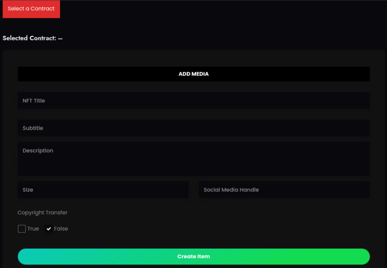 Create NFT on SpardaWallet