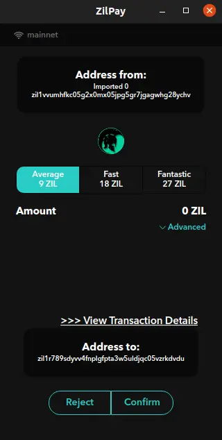 SpardaWallet Zilliqa minting Fee