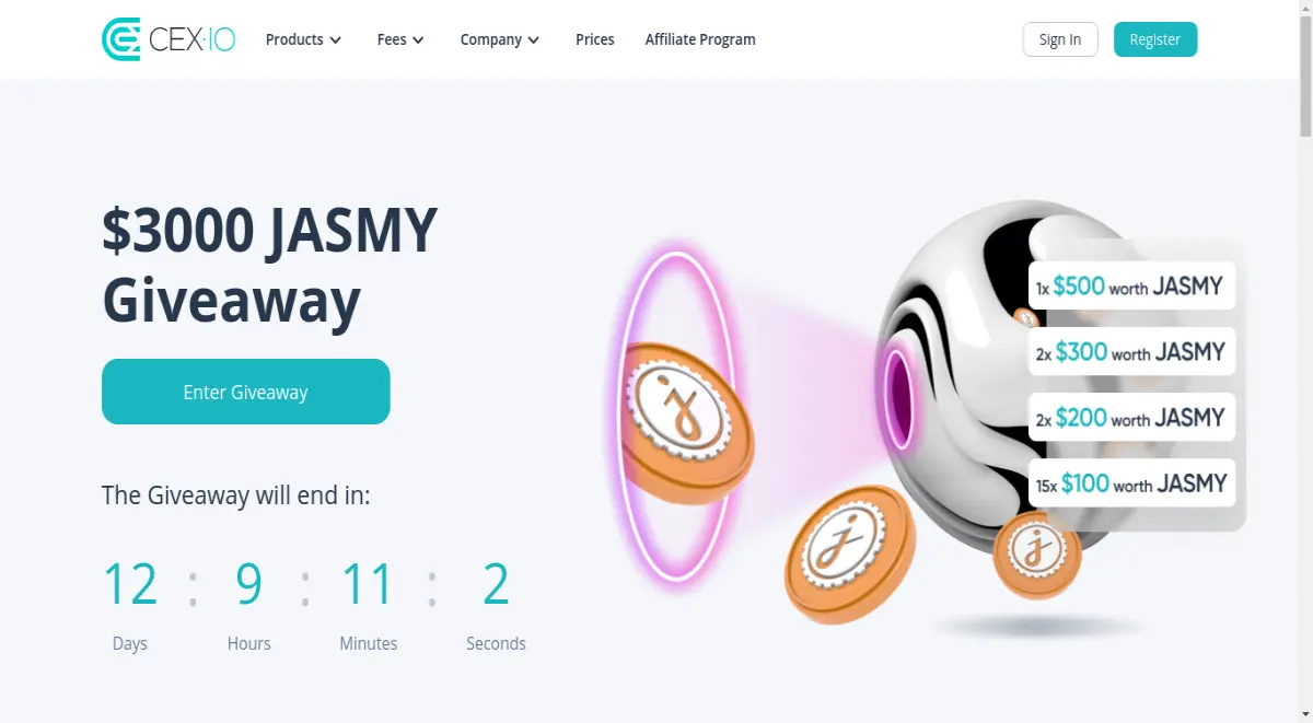cexio jasmy giveaway