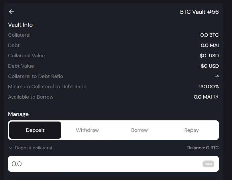 Qi Dao create vault