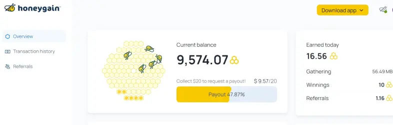 Honeygain, Passive Income