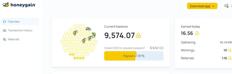 Honeygain, Passive Income