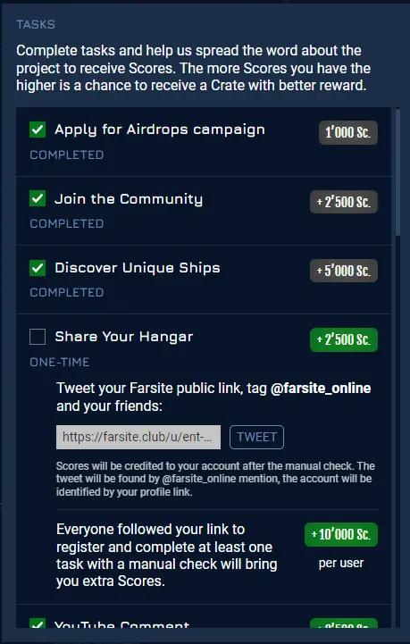 Farsite tasks