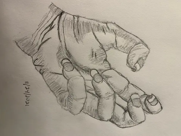 Anatomical study of hand - pencil