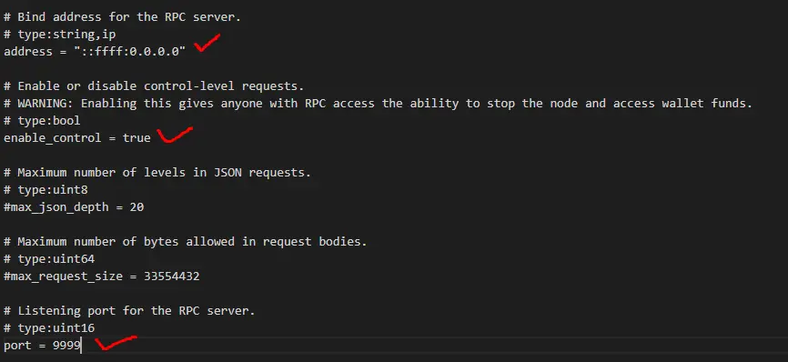 node configuration