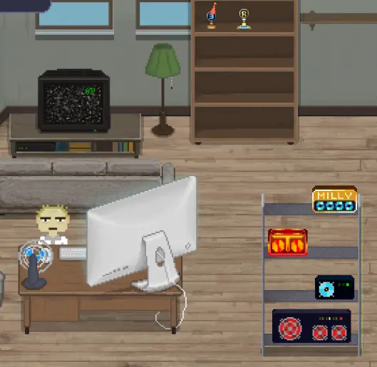 silfra's rollercoin room showing the chupacabra miner on the rack