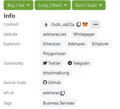Adshares (ADS) price today